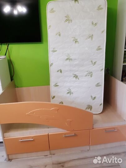 Кровать детская Дельфин с ящиками80х160