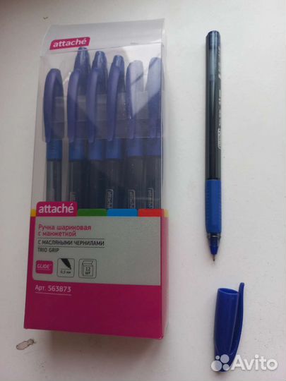 Ручка шариковая attache trio grip