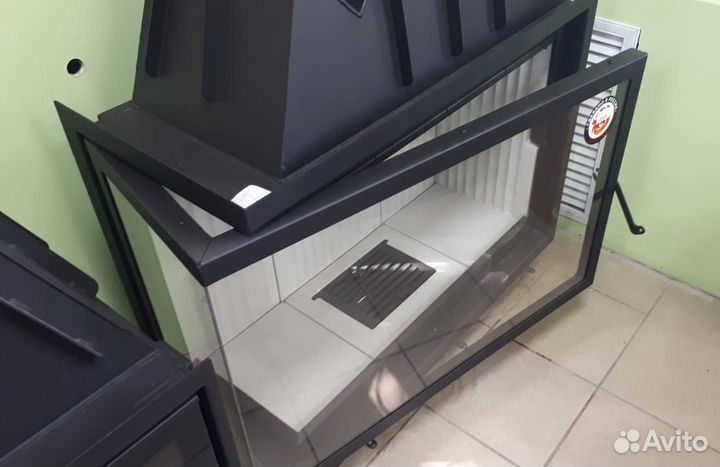 Каминная топка Экокамин Альфа 1000L два стекла лев