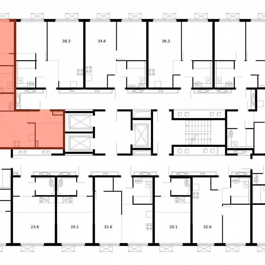 3-к. квартира, 84,8 м², 12/24 эт.