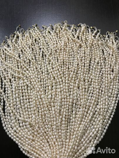 Натуральный речной жемчуг (за 100 ниток)