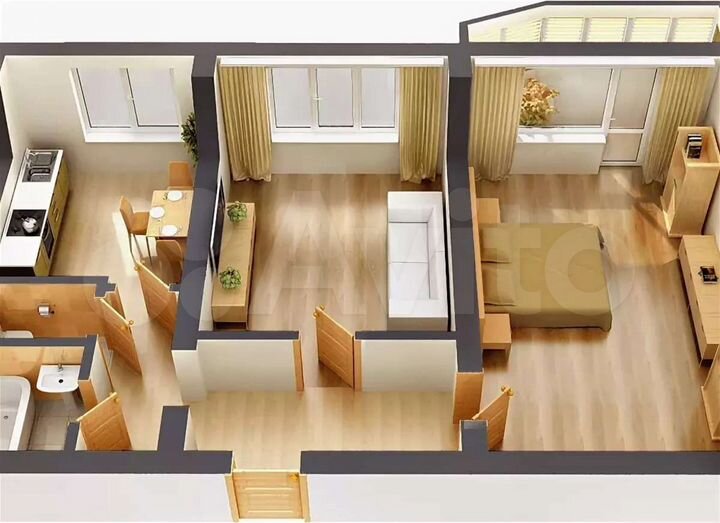 2-к. квартира, 55 м², 9/10 эт.