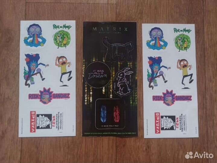 Наклейки-Стикеры Рик и Морти & Матрица