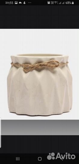 Кашпо горшок для цветов из гипса