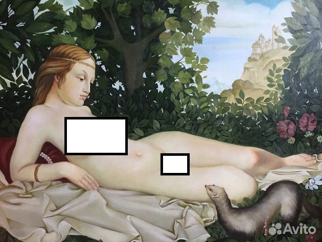 Картина жанровая масло, холст 95x80 см не печать