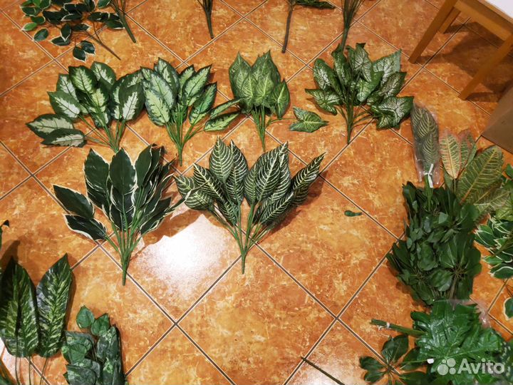 Флористические искусственные кусты, листья