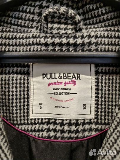 Пальто в клетку Pull and bear 44-48р