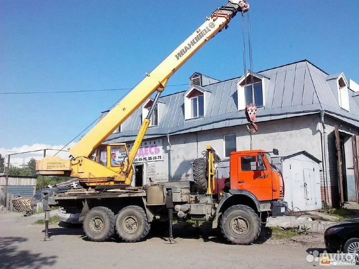 Аренда и услуги автокрана-вездехода, 25 т, 24 м, с гуськом 9 м