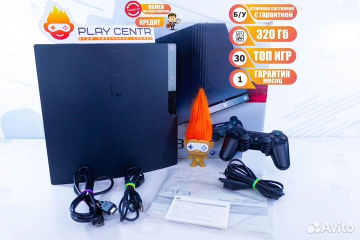 Playstation 3 Slim 320Gb б/у +30игр 1 мес гарантия