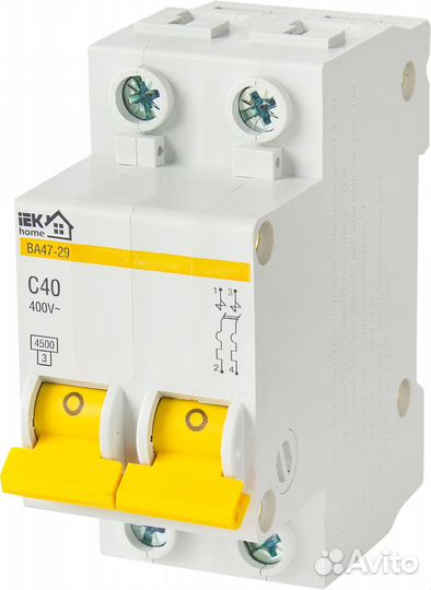 Автоматический выключатель Home ва47-29 2P N C40 А