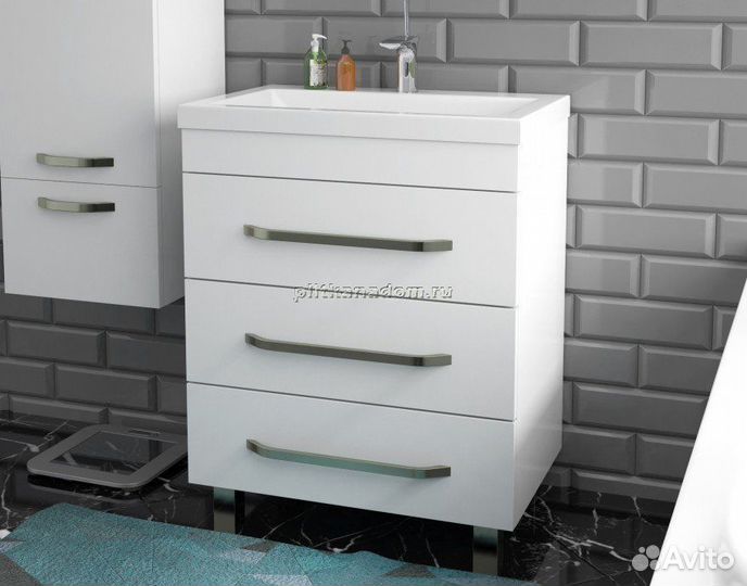 Эстет Рава Тумба 70 с 3-мя ящиками, с ручками 69,8х47,6х86,0