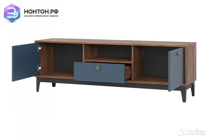 Тв-тумба Brass каштан арвадона / синий