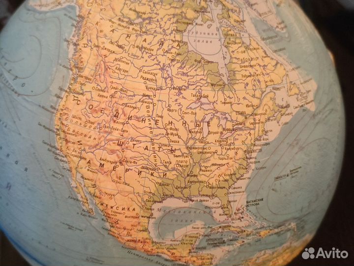Глобус с подсветкой рельефный