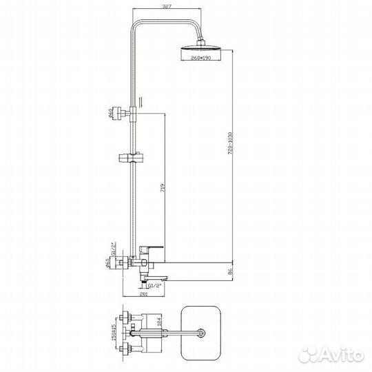 Душевая система Haiba HB2402, хром
