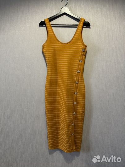 Платье женское трикотажное желтое 44 46