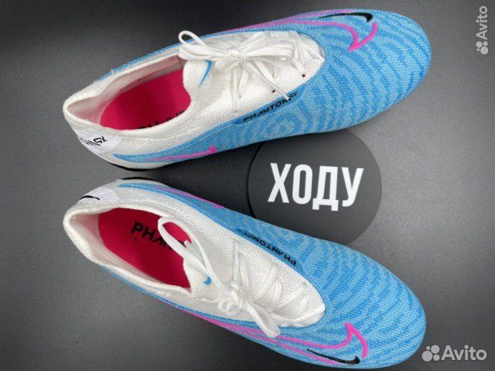 Бутсы детские Nike Phantom GX blue no socks 35-38