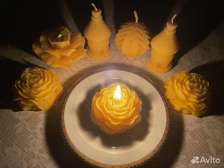 Свечи из пчелиного воска ручной работы