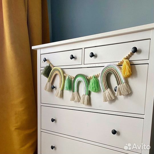 Гирлянда макраме радуга, декор для детской