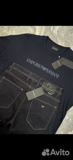 Мужские джинсы и футболка Emporio Armani