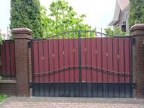 Ворота распашные вместе с забором