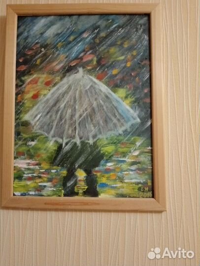 Картина маслом в рамке