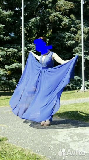 Платье вечернее синее 44-46 на выпускной свадьбу