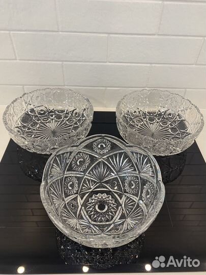 Хрустальные вазы СССР алмазная грань