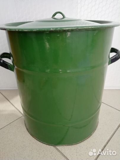 Бак эмалированный СССР, зелёный