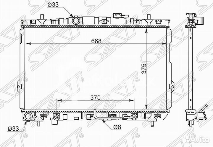 Радиатор hyundai elantra 1.6/2.0/2.0D 00- (трубчат