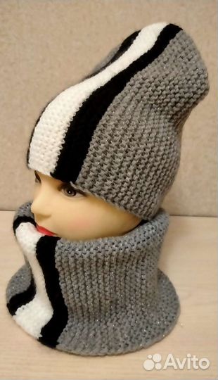 Комплект шапка и снуд демисезонный
