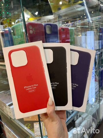Чехол на iPhone 14 plus MagSafe кожа