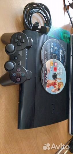 Игровая приставка ps3 super slim прошитая + 2диска