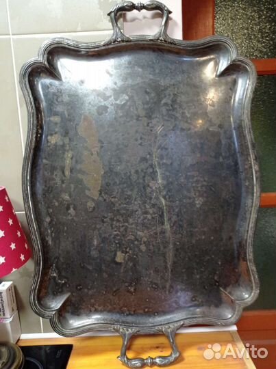 Старинный поднос 54х67(80) см, Fraget