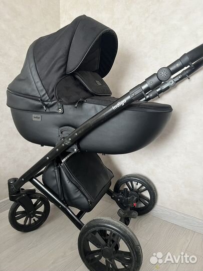 Коляска 2 в 1 комби кожа indigo porto2