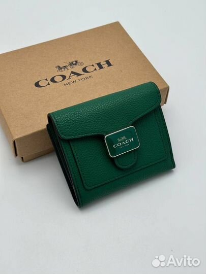 Новый женский кошелек Coach зелёный