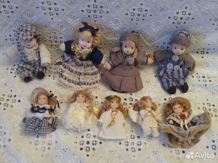 Винтажные игрушки куколки на ёлку