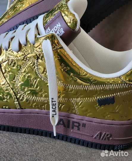 Кроссовки Louis Vuitton x Air Force 1 Low Metallic