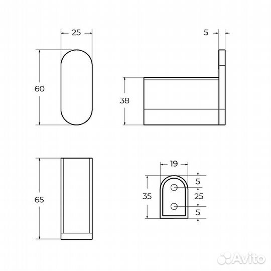 Крючок Cezares Stylus stylus-HK-IN Сатин