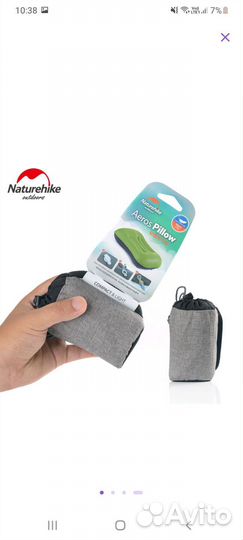 Подушка надувная Naturehike TPU aeros, синяя