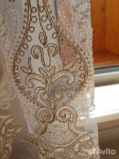 Тюль,кружево,светло-бежева,5 метров, пр. Турция
