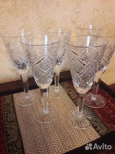 Хрусталь СССР, фужеры, вазочки