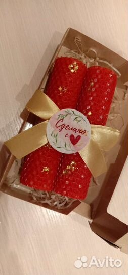 Новогодние свечи из вощины