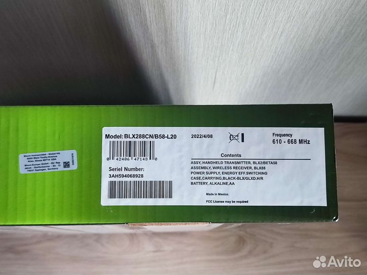 Радиомикрофоны Shure Blx288/Beta58A новые коробка