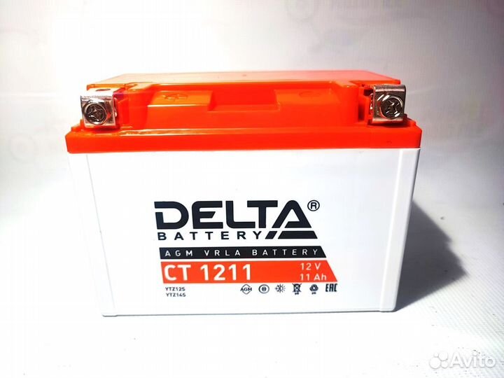 Аккумулятор 12в11ач delta CT1211 (ytz12s)