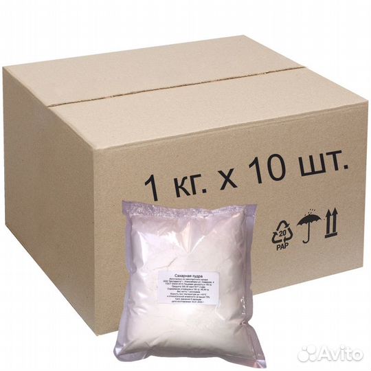 Сахарная пудра пакет 1 кг.*10 шт. без крахмала