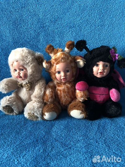 Мягкая игрушка кукла мишка, жираф, божья корова
