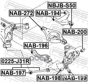 С/б задней цапфы NAB-199 Febest