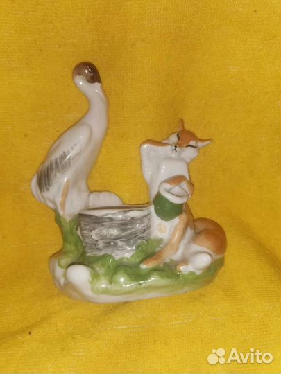 Фарфор Лиса и журавль