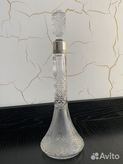 Хрустальный штоф с серебром