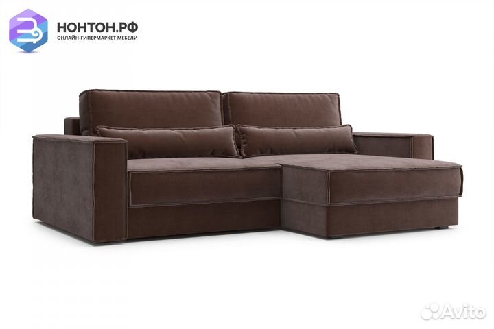 Диван угловой тик-так Сохо коричневый